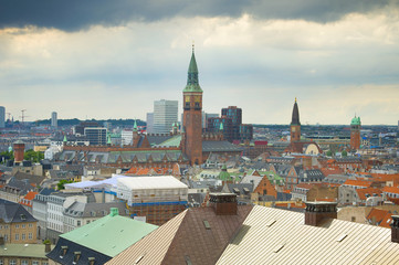 Fototapeta na wymiar Skyline of Copenhagen Denmark