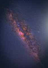 The center of the milky way galaxyMilky way galaxy over mountain. Night sky with stars. Long exposure photograph.