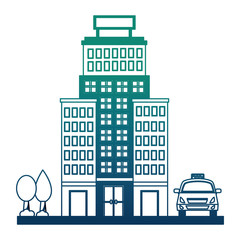 hotel building trees and taxi service