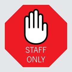 Obraz premium staff only, vector sing