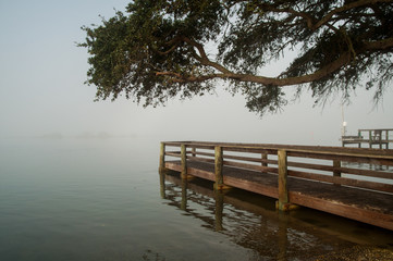 Fototapeta na wymiar Pier in the Mist - St Augustine
