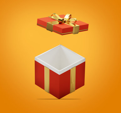 Gift box with ribbon 3d-illustration