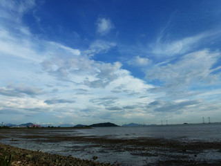The scenery of the beach, in Xixiang, Baoan, Shenzhen