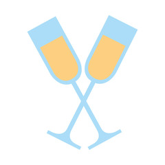 cup champagne crossed isolated icon