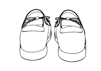 sketch of children's shoes vector
