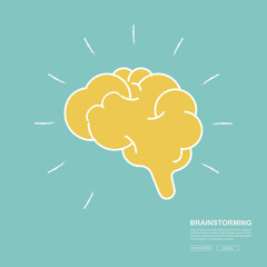 Creative ideas concept.The brain represents initiation.