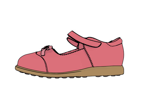 Pink Baby Shoes Vector