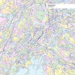 Colorful map of Feldkirch, Austria