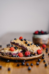homemade berry blueberry pie and raspberry