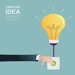 Business idea concept. Turn ideas, creative innovations.