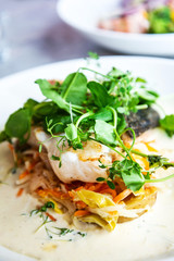 Andalusian fish, saffron with vegetables
