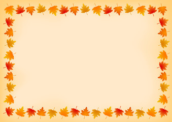Naklejka na ściany i meble Autumn leaves, maple leaf frame