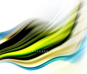 Fluid liquid mixing colors concept on light grey background, wave and swirl curve flow line, trendy abstract layout template for business presentation, app wallpaper banner, poster or wallpaper