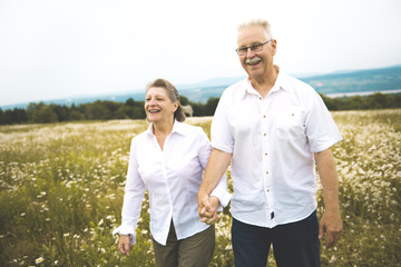 Senior couple outdoors