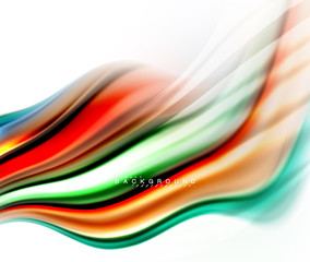 Fluid liquid mixing colors concept on light grey background, wave and swirl curve flow line, trendy abstract layout template for business presentation, app wallpaper banner, poster or wallpaper