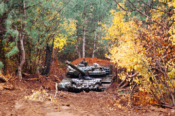 Ukraine Donbass military conflict armed forces and tanks to protect freedom and independence