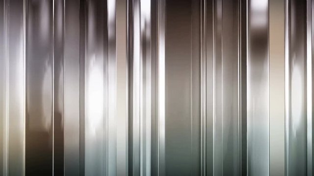 Abstract thin glass panels rotate and move in space. The panels shine and reflect each other. There are reflexes and reflections on the surface of panels. Looped