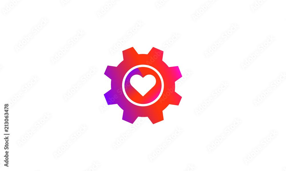 Poster setting love button vector icon