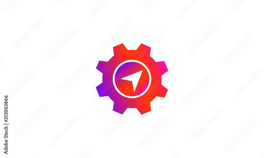 Poster setting navigation arrow button vector icon