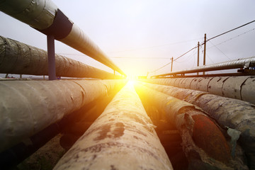 Oil pipelines and valves, industrial equipment