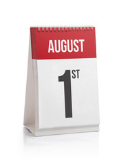 August Month Days Calendar First Day