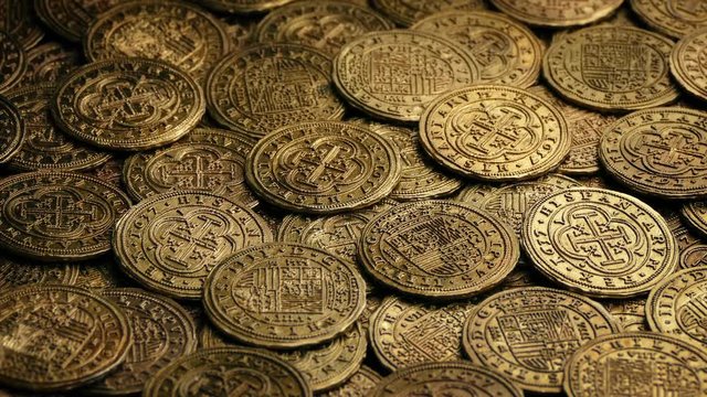 Gold Doubloons Pile Rotating