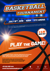 Fototapeta premium Modern basketball poster template with sample text