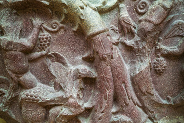 historical artifacts marble engraving, historical wall prints and wall writes