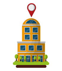 Obraz premium hotel building gps navigation pointer location