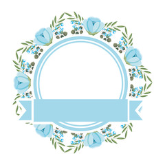 beautiful floral wreath and ribbon flowers decoration