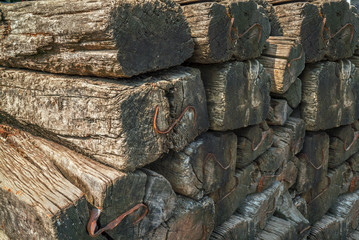 railway wood, old wooden texture