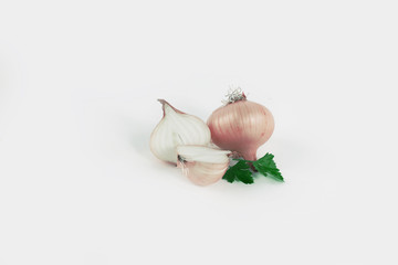 fresh Golden onions.isolated on a white background