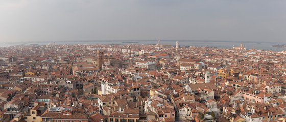 Panorama landscape of Venice from Campanile.