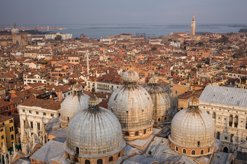 Fototapeta premium Skyline of Venice from Campanile in San Marco square. Italy.