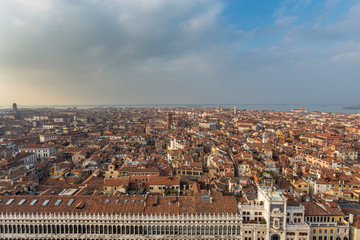 Skyline of Venice from Campanile in San Marco square. Italy.