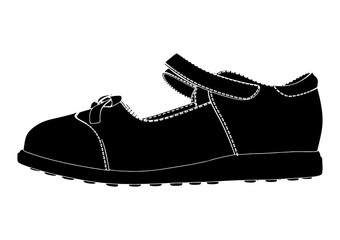 silhouette of children's shoes vector