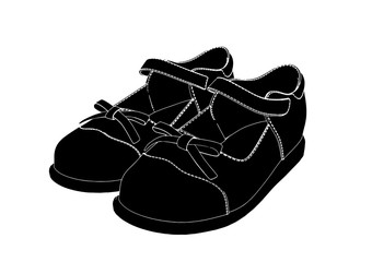 silhouette of children's shoes vector