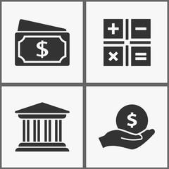 Vector money investments icons.