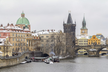 Fototapeta premium Prague at winter time