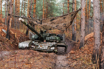 Ukraine Donbass military conflict armed forces and tanks to protect freedom and independence