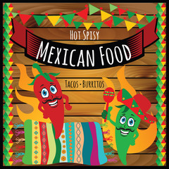 Mexican food. Vector design template for Mexican restaurant.