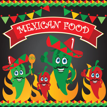 Mexican food. Vector design template for Mexican restaurant.