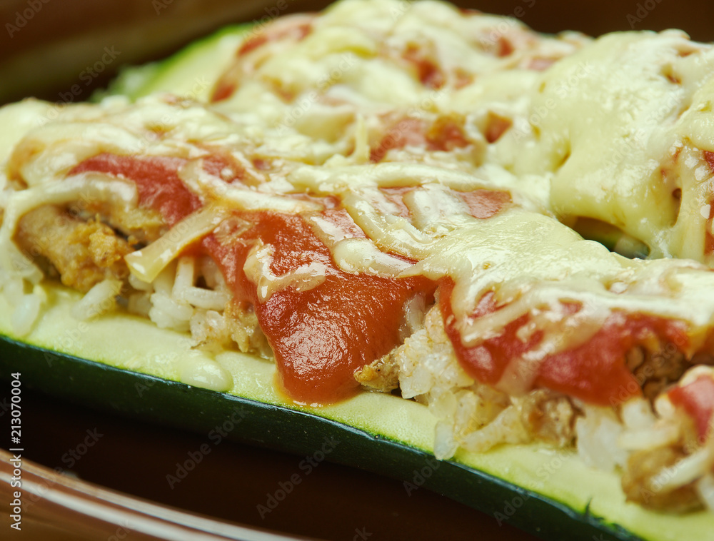 Wall mural Beef Stuffed Zucchini Boats