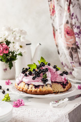 Blackberry Cake with Marshmallow Topping