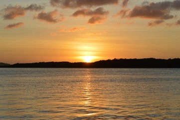 Sunset Brazil  Boat Landscape