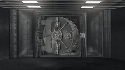 Bank Vault And Opening Safe with alpha chanel