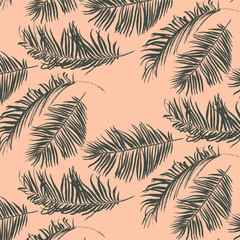 Fototapeta na wymiar Green palm leaves pattern