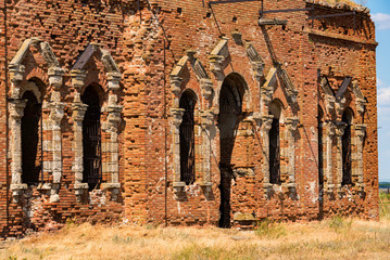 Detail of beautiful ruined Orhtodox cathedral