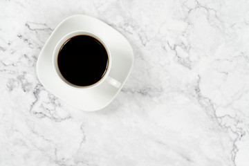 coffee cup on marble table background,