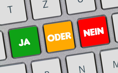 Ja oder Nein auf Tastatur